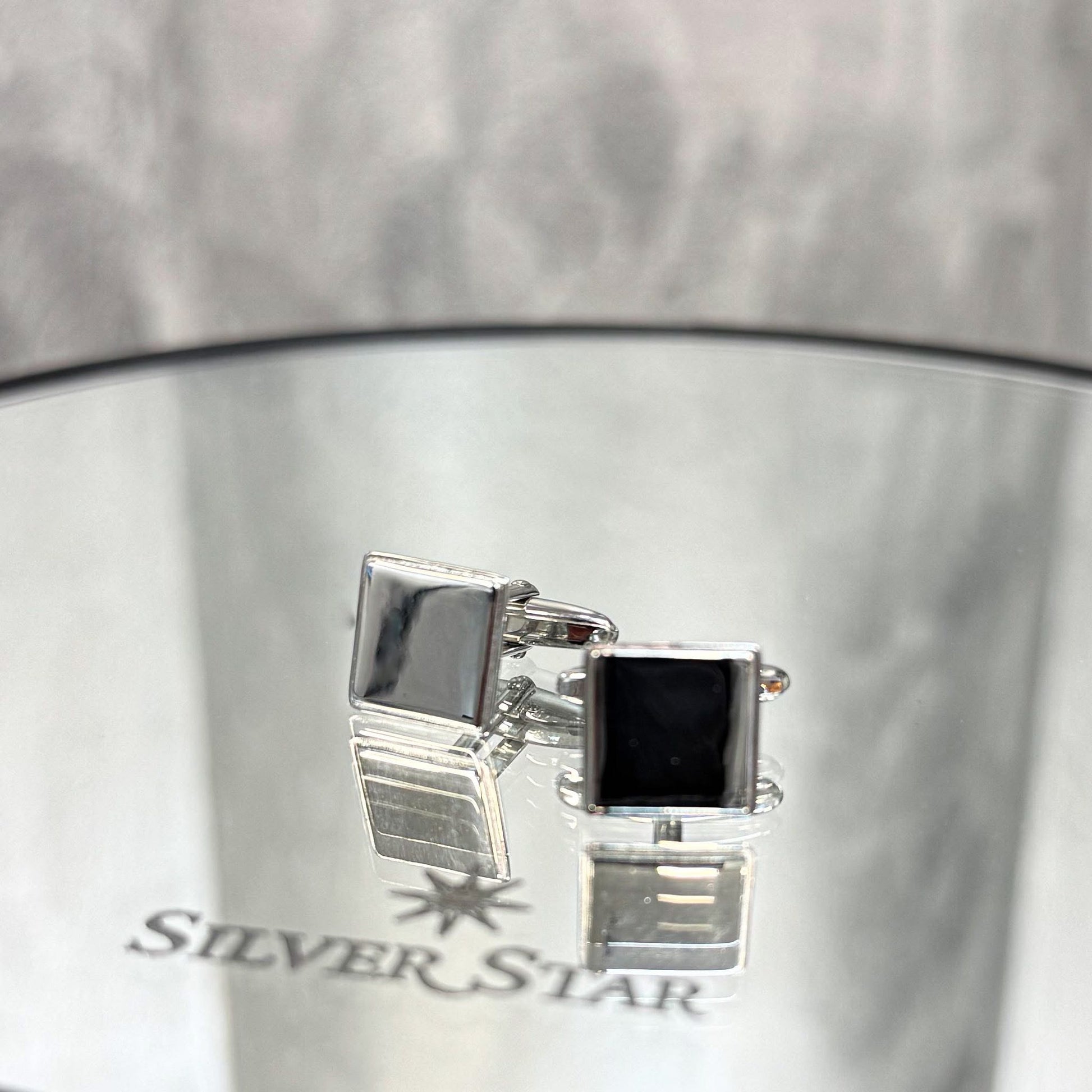 Srebrne manžete za košulju dostupne u više oblika - Silver Star