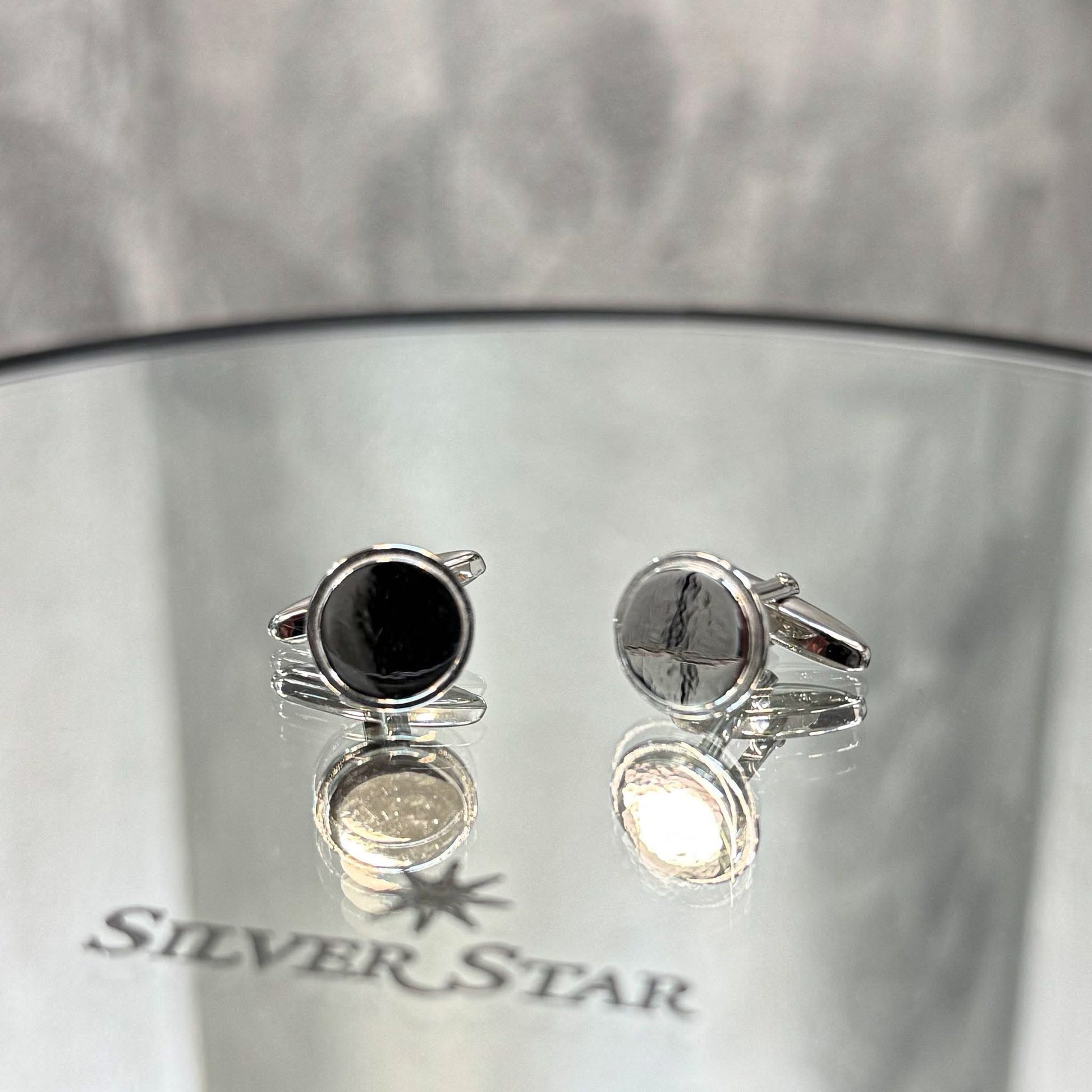 Srebrne manžete za košulju dostupne u više oblika - Silver Star