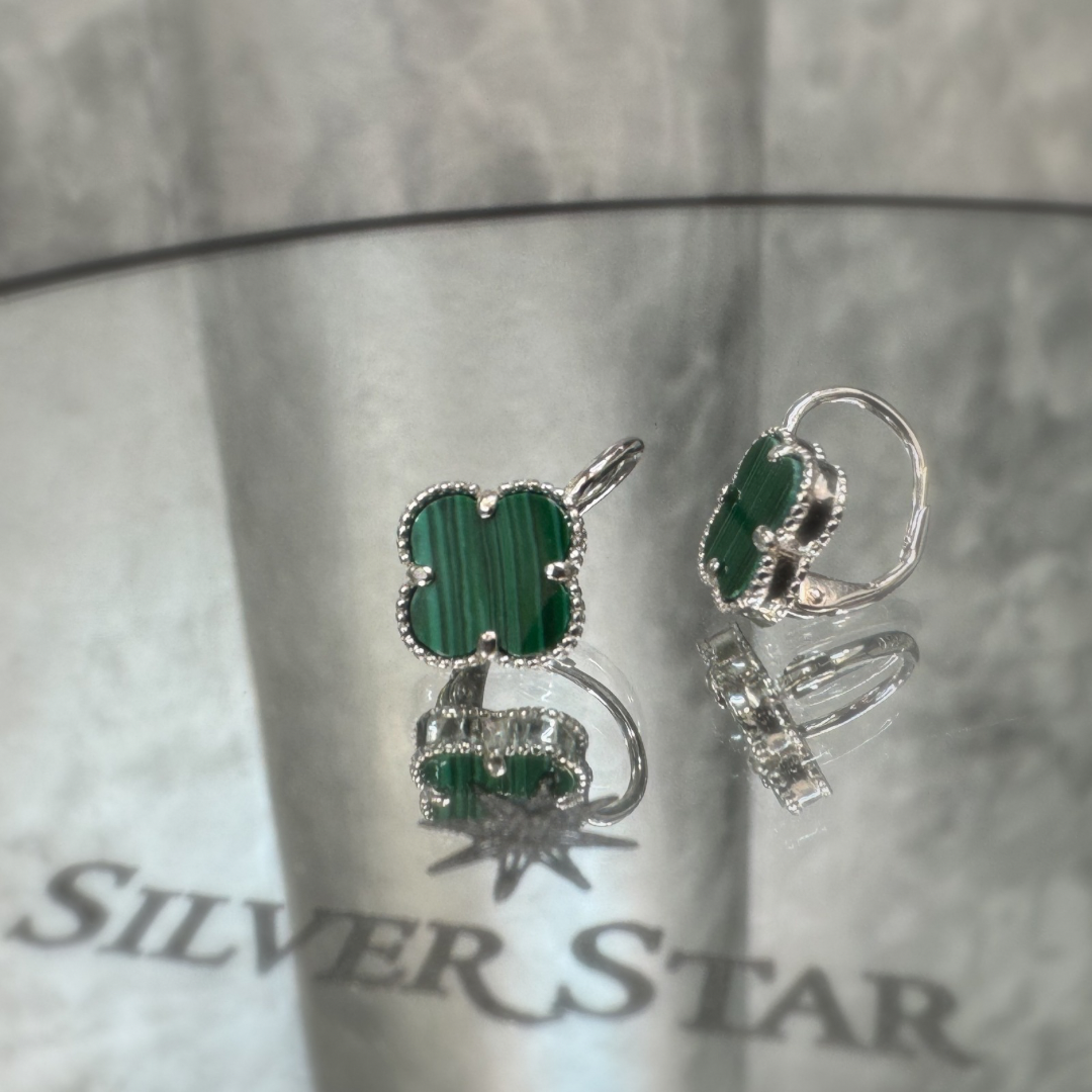 Srebrne naušnice CLOVER - Silver Star