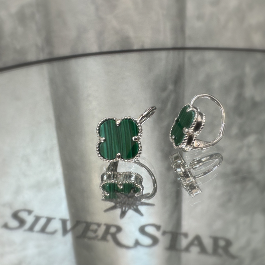 Srebrne naušnice CLOVER - Silver Star